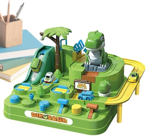 Racing Track Toy | Glidande dinosaurie fordonsspel, jul äventyr tema dinosaurie racerbana | för pojkar flickor hemmaträdgård skola golv lekrum