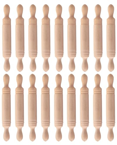 Abaodam 30pezzi Mattarello in Miniatura per Ragazzo Ragazza Utensili da Cucina in Legno per Casa delle Bambole Accessori per Cottura Giochi di Finzione da Forno per Ragazzo Ragazza Piccoli