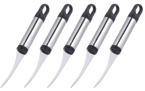 GRADENEVE Shrimp Deveiner and Fish Carver Tool Set 5pcs Stainless Steel Shrimp Peeler with Plastic Handle Seafood Line Remover for Kitchen Cooking and Seafood Preparation