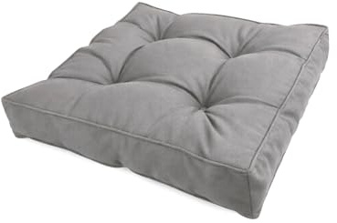POKAR Cojín para Silla de Exterior | Cojín de Asiento 60x60x10 cm | Impermeable y Repelente al Agua | Cojín Lounge para Muebles de Jardín, Terraza y Ratán | Oeko-Tex | Fabricado en UE | Gris