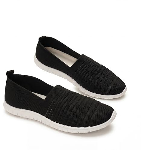 GLAMORA Scarpe Donna Slip On Elastiche Senza Lacci Maglia Traspirante Scarpe Knit Leggere Comode Suola Flessibile Antiscivolo Scarpe Passeggio Casual Comfort Scarpe Donna Estive Slipon Elastiche