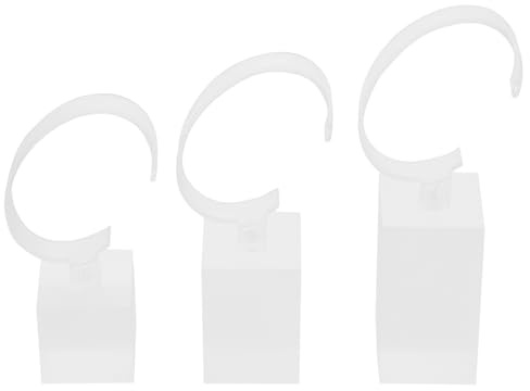 Abaodam 3 Stück Uhrenständer aus Acryl in 3 Größen Eleganter Uhrenpräsentationsständer mit C förmigem Design für Armbanduhren Weiß zur Stilvollen Uhrenanzeige und Schutz