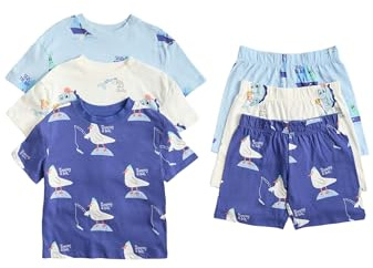 Marks & Spencer Kinder Unisex Reine Baumwolle Nachtwäsche 3er-Pack Regular | Ärmellänge: Kurzarm, Rundhalsausschnitt, Zum Reinschlüpfen