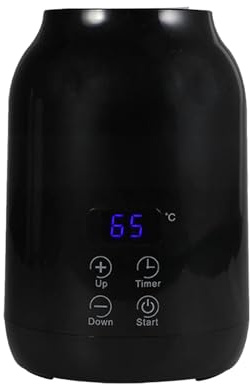 POENVFPO Massage Oil Warmer with Touch Screen, Adjustable Temperature & Time for Relaxation, Essential Oils & Body Lotions, ABS Material 1 Unit