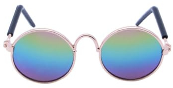 Homoyoyo Occhiali da Sole per Cani e Gatti in Metallo Leggero Montatura Dorata Colorata Accessorio Divertente per Animali Domestici per Feste e Toelettatura Pet