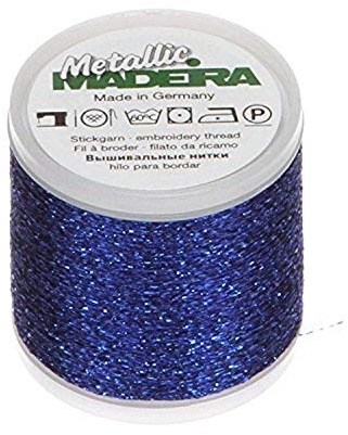 Madeira Metallic Sparkling Nr.40 Stickerei Gewinde, 200 Meter Länge, #038 Blau