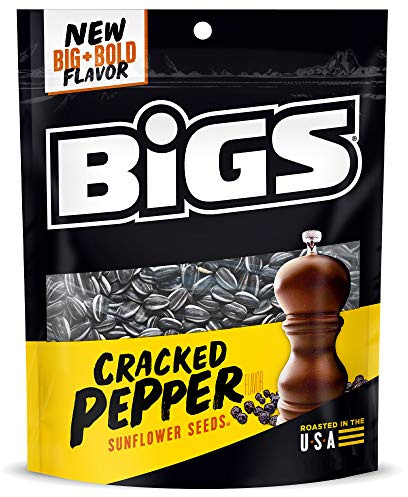 BIGS Sunflower Seeds, Cracked Pepper Flavor, 5.35 oz. (Pack of 12)