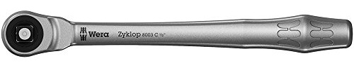 Wera Carraca 8003 C Zyklop Metal, con cuadradillo pasante de 1/2, 1/2 pulgada x 281 mm