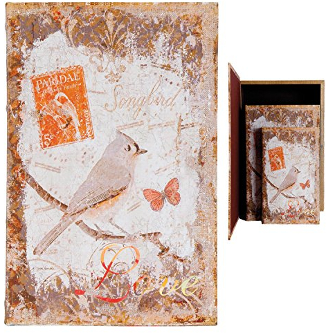Clayre & Eef 6H1202 Geschenkbox Geschenkkiste Schachtel Buchattrappe orange 3er Set 33 x 22 x 7 cm / 26 x 17 x 5 cm / 21 x 13 x 3 cm
