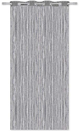 Arsvita Fadenvorhang Metallik-Optik mit Ösen, Türvorhang 140x250cm (Anthrazit)