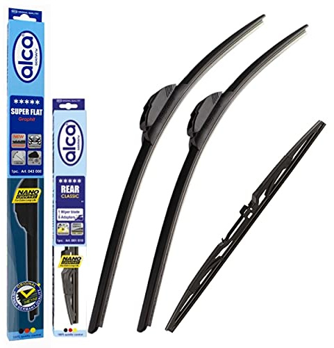 500X 2014-onwards Set of 3 Windscreen Wiper Blades alca Germany Super Flat Front Rear 261412 TL ASF2614TL12ARC