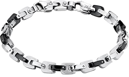s.Oliver Armband Edelstahl Herren Armschmuck, 19+2,5 cm, Silber, Kommt in Schmuck Geschenk Box, 2026006
