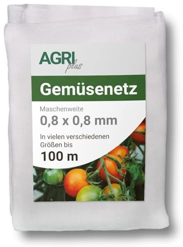 AGRI plus Gemüseschutznetz 2 x 15 m I Verschiedene Größen I Reißfestes Kulturschutznetz I Transparentes Netz für außen I UV-beständig & wasserdurchlässig I Maschenweite 0,8 x 0,8 mm