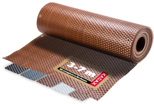 KADAX Sichtschutz für Balkon, Terrasse, Zaun, wetterfeste Sichtschutzmatte aus PE-Rattan, Balkonbespannung mit Kabelbinder, Sichtschutzzaun, Balkonverkleidung, Windschutz (1 m x 4 m, honiggelb)