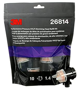 3M Performance Pressure HVLP Atomizing Head Refill Kit, 26814, Size 1.4, Orange, For use with 3M Performance Industrial Spray Gun, 10 pack