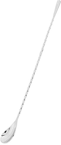 12-Zoll-Edelstahl-Cocktaillöffel, Rührlöffel mit langem Griff, Cocktail-Rührlöffel zum Mischen und Schichten von Getränken, Barlöffel(Silber)