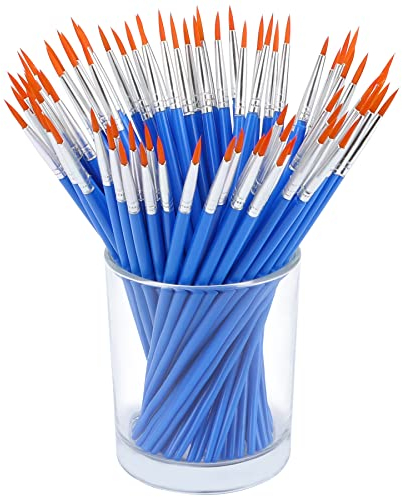 30 Stück Runde Pinsel, 7mm Kleine Künstlerpinsel Pinsel Set für Details und Kunstmalerei