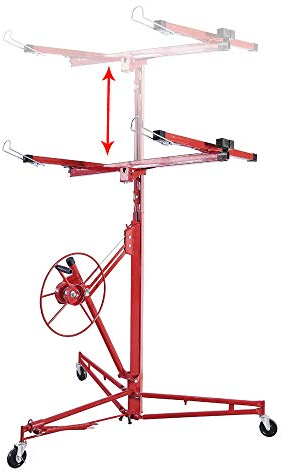 Lospitch Plattenheber klappbar 68 kg Traglast, XXL 140 cm -350 cm Arbeitshöhe, max. 290 cm Lastarmbreite, höhenverstellbar