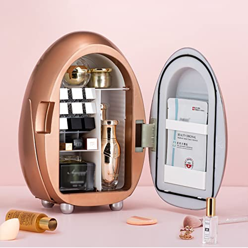 10L Womens Teens Cute Mini Beauty Frigo for Bedroom Office Desk College Dorm Room Portable Cooler Warmer for Food, Drinks, Skincare Beauty Makeup Petit réfrigérateur