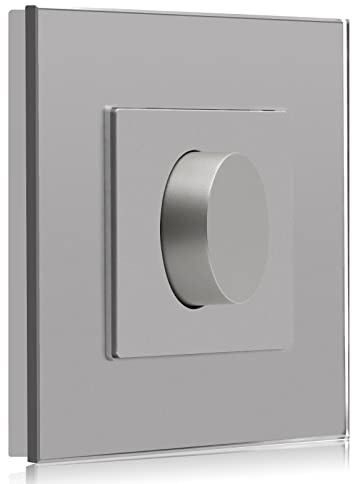 BSEED Dimmer Schalter Dimmer mit Drehschalter 500W Unterputz Drehdimmer Schalter LED-Dimmschalter für Dimmbare Glühlampen und LED-Lampen geeignet Grau
