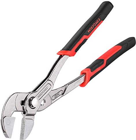 MAXPOWER Water Pump Pliers 250mm(10-Inch), Multigrip Groove Slip Joint Pliers with Quick Adjustment Button, Super Wide Open Jaw