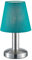 Trio Lampe de table MATS II 599700119, métal nickel mat, abat-jour en tissu turquoise, sauf 1x E14, On/Off Touch