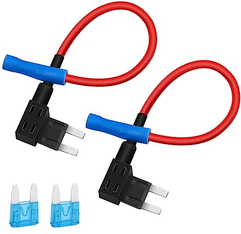 JatilEr Fuse Taps Set - 2 Pcs, Dual-Slot Adapter with Car Fuse for Car, Truck, Boats