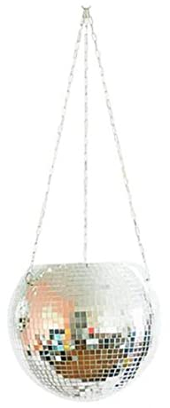 YZJSSL Disco Ball Planter, 6 Mirror Hanging Planter Flower Pot Plant Hanger with Hook for Indoor Outdoor Plants, Disco Ball Decor