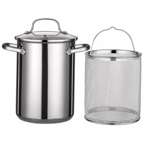 BESTonZON 1 Juego Sartén Olla para Cocinar Al Aire Uso Doméstico Freidora De Pavo Tempura Freidora Olla Pesado Olla De Sopa Olla De Caldo Vaporera Pequeña Acero Inoxidable Papas Fritas