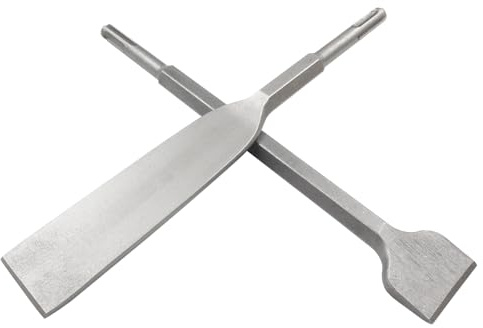 LDEXIN 2Pcs SDS Plus Tile Chisel and Flat Chisel 1.57 Inch Wide for Concrete Masonry Stone, 10 Inch (250mm) Long