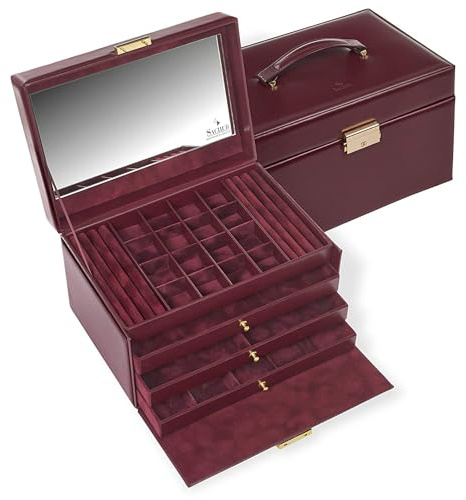 SACHER Schmuckkasten Lena acuro/bordeaux (Leder) | Leder