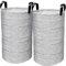 rigors 2 Stück 60L Faltbare Wäschekorb, Groß Wäschesack mit verstärkten Nieten PU-Ledergriffen, Wäschetonne freistehender Laundry Basket wasserdicht innen Wäschesammler für Badezimmer schwarz