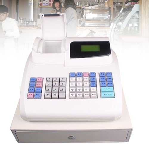Oiyekntd Kommerzielle Registrierkasse mit kundenorientiertem digitalem LED-Display, Bargeldverfuhr und thermischem Drucker, Multifunktions-Elektronik-Registrierkasse, ideal für Einzelhandel oder
