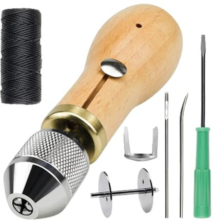 Leder Nähset, Lederbearbeitungs Werkzeugset, Leder Nähwerkzeug Set, Robuste Nähzubehör, Polster Reparaturset, Leder Arbeitsset Für Reparatur Von Teppichen, Schuhen, Rucksäcken und Segeltuch