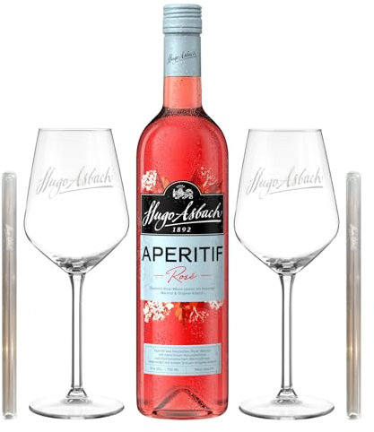 Asbach Aperitif Rosé Paket mit zwei Gläsern