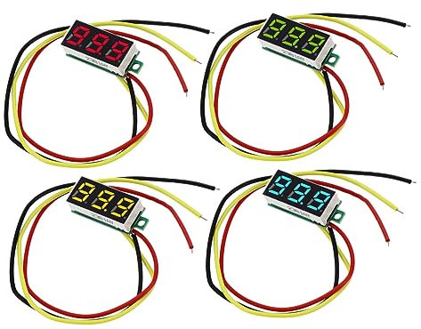 Holibanna 4 Stück Digitales Drei Draht Dc Voltmeter 0- Mit Verpolungsschutz Für Motorradbatterie Kleiner Batteriespannungstester Kompaktes Spannungsmessgerät