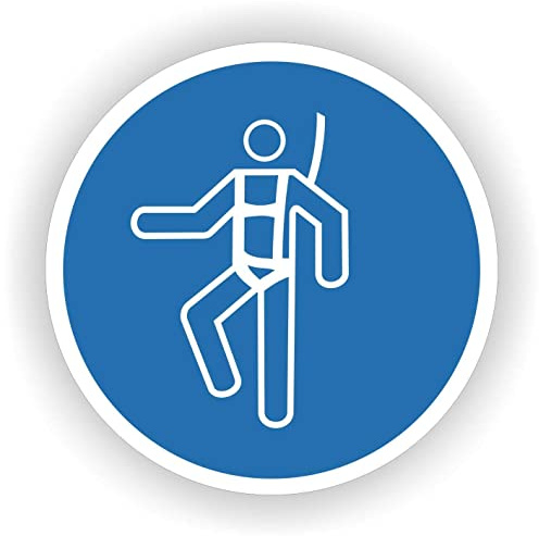 Protección contra caídas desgaste etiqueta icono obligatoria.