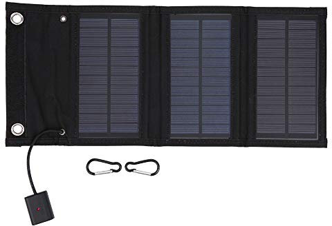 Panel Solar Portatil, Cargador Solar Power Bank Solar Los Paneles Solares Impermeables Plegables del Paquete del Panel Solar Portátil 15W para el Turismo y el Senderismo