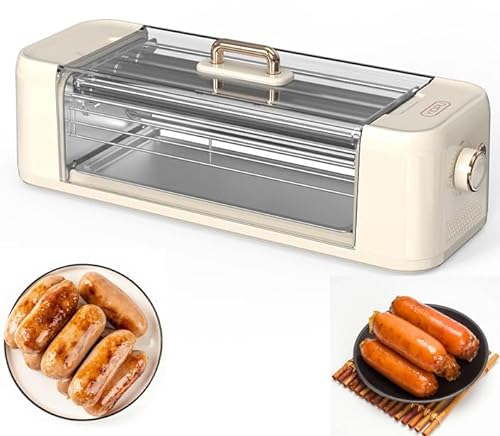 Hot Dog Roller Machine, 500W Mini Grilled Sausage Maker For Breakfast Sausages - Multi-Function Barbecue Hot Dogs, Roast Sausage Machine
