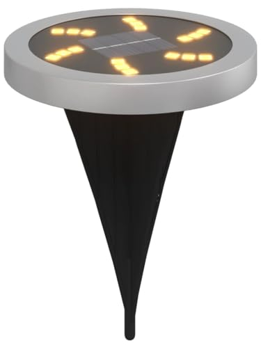 vidaXL Solar Bodenleuchten 12 Stk., Bodenleuchte mit Erdspieß, Bodenstrahler mit IP65-Schutzart, Solarleuchte Außenleuchte, Warmweiß