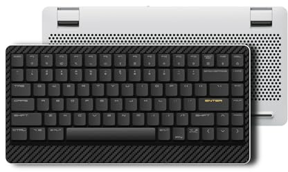 Edge Clavier mécanique à profil bas, Bluetooth rechargeable à 75 % et connexion filaire pour Windows, Mac/ coque supérieure en fibre de carbone, coque inférieure en alliage Disposition américaine