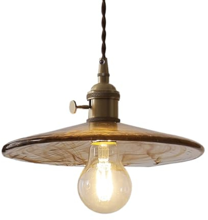 ZGDHWCR Nordic Style Glass Pendant Lamp, Creative Hat-shaped Hanging Light Lampshade, Flush Mount Lighting, E27 Light Source Ceiling Chandelier, Porch Balcony Decorated Pendant Light