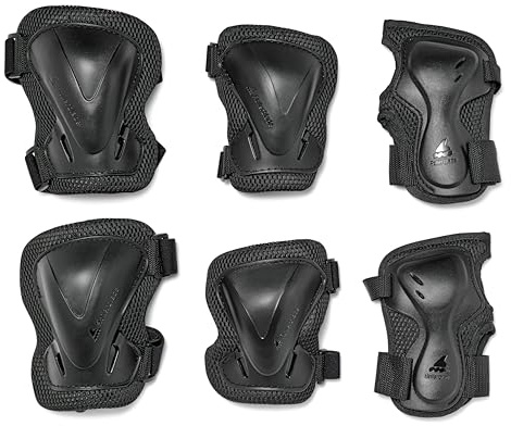 Rollerblade EVO PRO Gear 3 Pack, Inline-Skate Schonerset - Inliner Protektoren für Ellbogen, Knie und Hand für Damen und Herren, Unisex, Schwarz