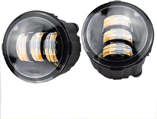 JiAYuF Für Opel Corsa D Hatchback 2007-2015 30W 6000LM Nebelscheinwerfer,Heckstoßstangenreflektor Licht Auto Heckstoppsignal,C/Yellow Light A Pair