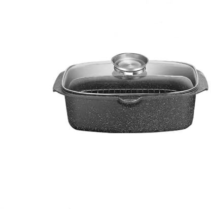 GAROEN Dampfgarer, Fischdämpfer, ovaler Fischdämpfer für den Haushalt, Dampfgarer zum Kochen (Noir, wie abgebildet)