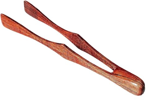 Pince à toast en bois – Pinces de cuisine antidérapantes, ustensile à long manche | Construction en bois naturel durable, design en bois naturel résistant à la chaleur, parfait pour saisir le