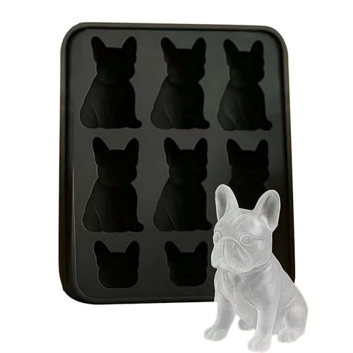 French Bulldog Ice Cube Mould, Dog Ice Cube Tray Cute Novelty Animal Drink Tray Reusable Easy Release Ice Maker for Bulldog Lover Whiskey Party