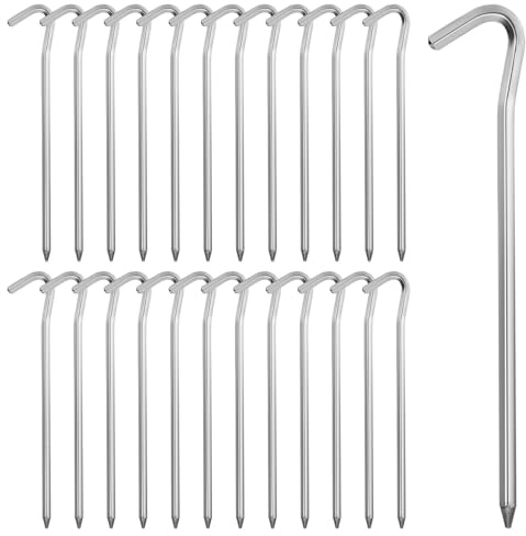 LUCKNIGHT Zeltheringe, 25 Stück Heringe Zelt, 18 cm Heringe Erdnägel, Erdanker, Zeltseilhaken für Camping, Outdoor, Garten und Markisen - Aluminiumlegierung ist rostbeständig und langlebig