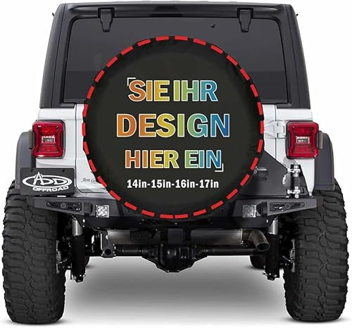 Personalisiert Foto- Reifenabdeckung Mit Eigenem Text Logo personalisierte Radabdeckung Wasserdicht Staubdicht Universelle Reifenschutzhülle Fotogeschenk 14 inch