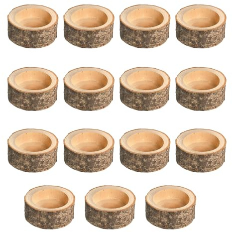 15-Teiliges Set Teelichthalter Holz Klein TeelichtgläSer Rustikaler Stil Kerzenhalter FüR Hochzeitsdekorationen Und Tischdekorationen Zu Hause
